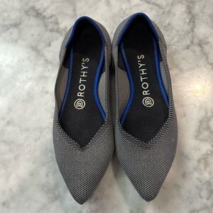 Rothy’s The Point in Cloud Grey Birdseye, Size 7.5